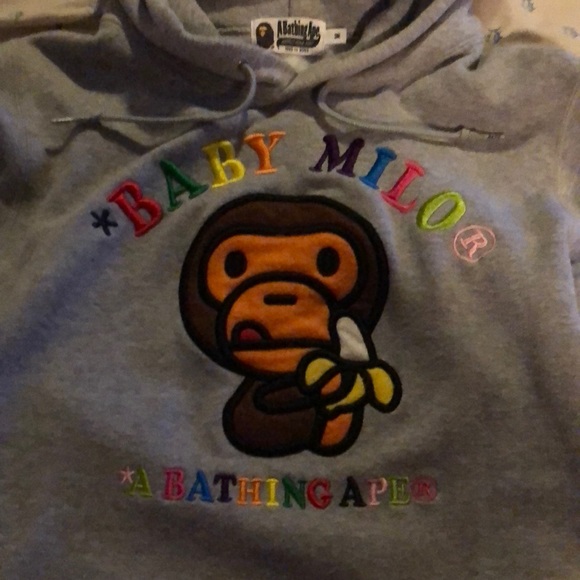 Cartoon Baby MILO Monkey Bape A Bathing Ape Full Zip Hoodie Sweatshirt Jacket